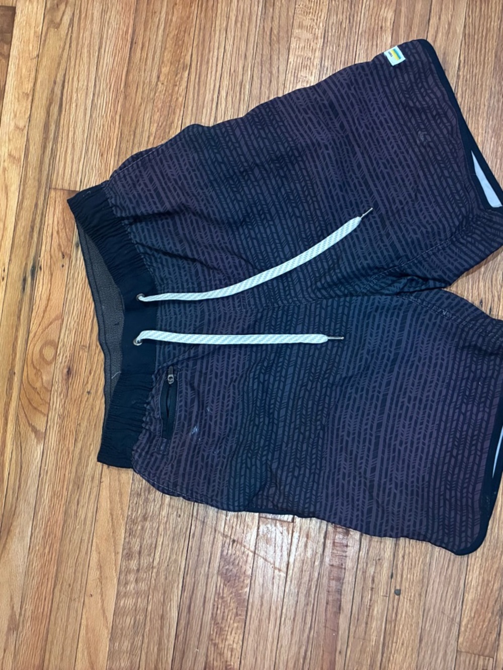 Vuori Black Athletic Shorts with White Drawstrings